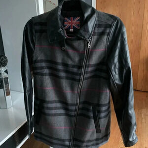 **NEW MISS LONDON Wool-Blend Plaid Jacket